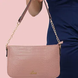 Lavie Glossy Blixen Pink Animal Textured Structured Handheld Bag-image-86