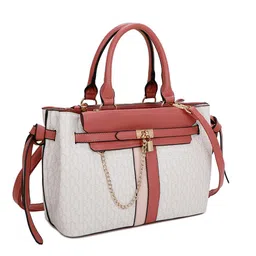 Diana Korr Brand Logo Printed PU Structured Handheld Bag-18