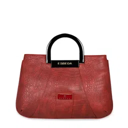 ESBEDA Red Textured PU Structured Handheld Bag-6
