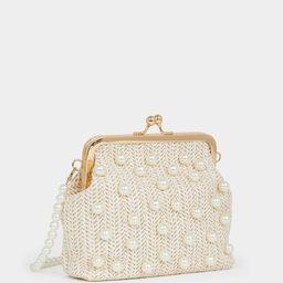Women's Faux Pearl Clutch Bag with Chain Strap-27