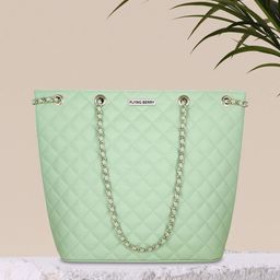 FLYING BERRY Green Textured PU Structured Shoulder Bag-28