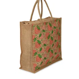 Kuber Industries Strawberry Printed Structured Handheld Bag image 4