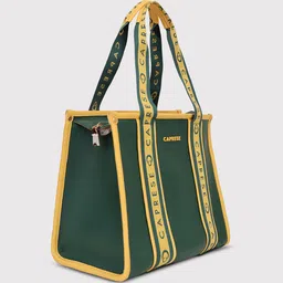 Caprese Striped PU Structured Handheld Bag image 3