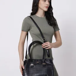 yelloe Women Textured Structured Leather Handheld Bag image 5