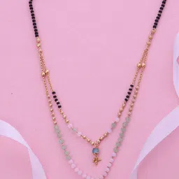 Ramdev Art Fashion Jwellery Gold-Plated Artificial Stones and Beads Mangalsutra-19