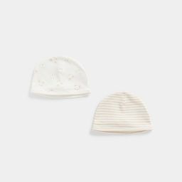 mothercare Infant Kids Pack Of 2 Printed Pure Cotton Beanie-28