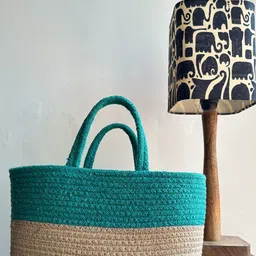 JASMEY HOMES Duotone Basket Green Durable Organisers-picture-42