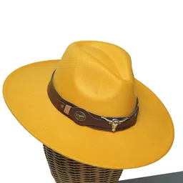 CHOKORE Men Fedora Hat With Ox Head Belt-picture-2