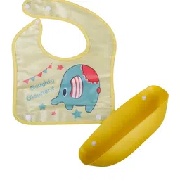 Baby Moo Infants Elephant Printed Waterproof Bibs-4