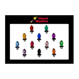 Comet Busters 12 Pcs Embellished Reusable Designer Bindis - Multicoloured image 1