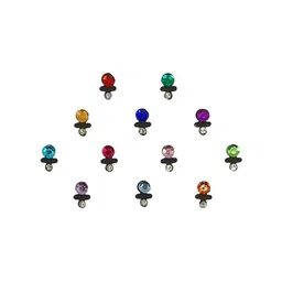 Comet Busters 12 Pcs Embellished Reusable Designer Bindis - Multicoloured image 2