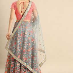 Fusionic Embroidered Sequinned Semi-Stitched Lehenga & Unstitched Blouse With Dupatta image 5