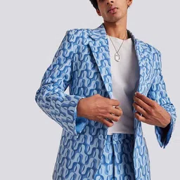 Muvazo Abstract Printed Single-Breasted Blazer-image-53