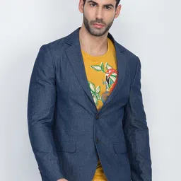 Antony Morato Men Blue Solid Slim-Fit Single-Breasted Blazer-image-82