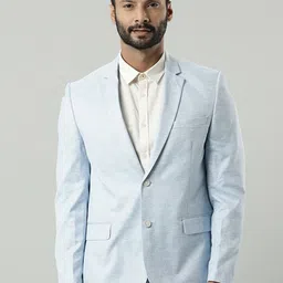 Indian Terrain Notched Lapel Collar Single Breasted Blazer-picture-30