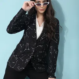 Crimsoune Club Printed Single-Breasted Formal Blazers-25