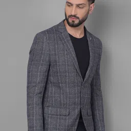 Crimsoune Club Checked Slim Fit Single Breasted Blazers-image-63