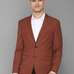 Allen Solly Men Red Solid Slim-Fit Single Breasted Formal Blazers-58