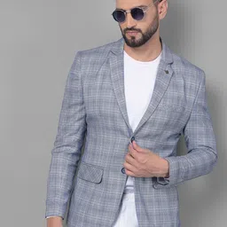 Crimsoune Club Checked Single-Breasted Slim-Fit Blazer-picture-23