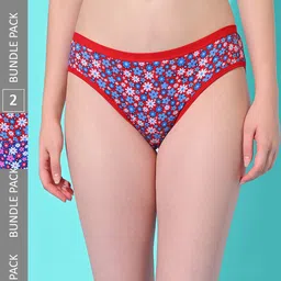 FIMS Pack Of 2 Floral Printed Cotton Hipster Briefs-image-29