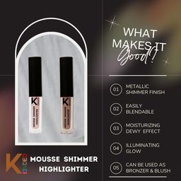 KINDED Set of 2 Mousse Shimmer Liquid Highlighter Illuminator - 3ml each image 3