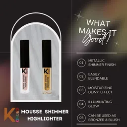 KINDED Set of 2 Mousse Shimmer Liquid Highlighter Illuminator - 3ml each image 5