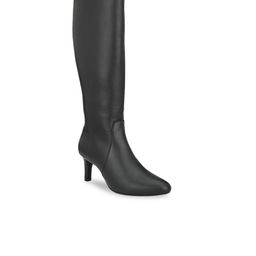 Delize Black High-Top Kitten Heeled Boots-image-24