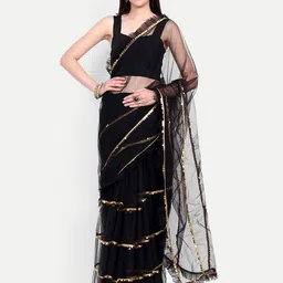 BARKIYA CREATION Embellished Sequinned Saree image 1