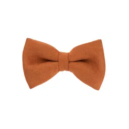 The Tie Hub Men Orange & Black Solid Bow Tie-picture-17