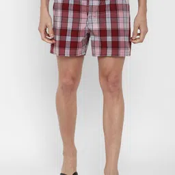 AMERICAN EAGLE OUTFITTERS Men Burgundy & White Checked Boxers WEC0230032613-image-28