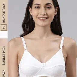 Dollar Missy Pack of 2  Cotton Wire-Free Uplift Support Bra DES-1201-R3-WHT-SKN-PO2-image-19
