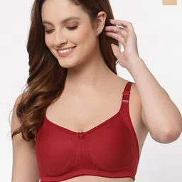 Floret Maroon & Nude-Coloured Set of 2 Solid Non Padded Bra-11
