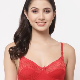 College Girl Women Red Cotton Bralette Bra-picture-29