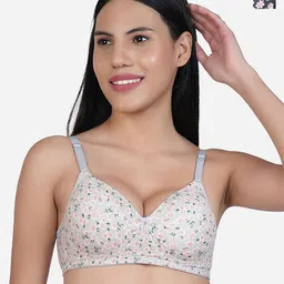 SHYAM SONS FLAIR Pack Of 2 Floral Printed Full Coverage Lightly Padded T-shirt Bra-picture-53