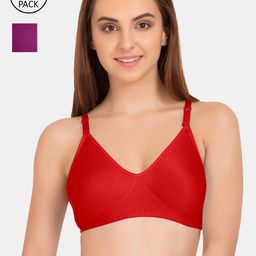 Tweens Pack of 2 Red & Magenta T-Shirt Bra-image-36