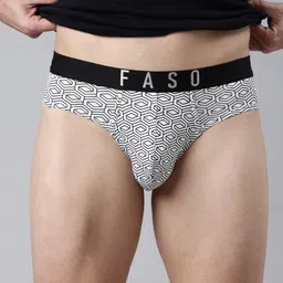 FASO Abstract Printed Organic Cotton Basic Briefs FS3004-SQ-WHITE-picture-34