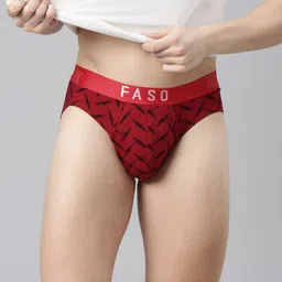 FASO Men Printed Cotton Mid-Rise Briefs FS3004-SQ-RACINGRED-image-82