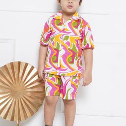 Aj DEZInES Printed Cotton Shirt & Shorts Clothing Set-image-61