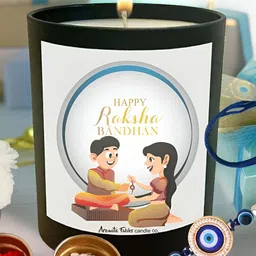 Aromatic Fables Set Of 2 Rakhi With Ocean Breeze Scented Candle & Roli Chawal-image-19