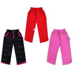 IndiWeaves Girls Pack of 3 Printed Pure Cotton Capris-image-88