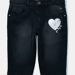 Gini and Jony Girls Navy Blue & White Printed Capris-image-23
