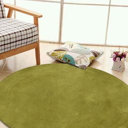 PRESTO Olive Green Solid Hand Tufted Wool Anti-Skid Carpet-26