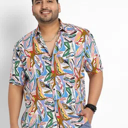 Instafab Plus Plus Size Classic Abstract Printed Casual Shirt-image-52