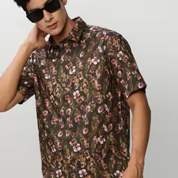 SHOWOFF Standard Slim Fit Floral Printed Cotton Casual Shirt-picture-15