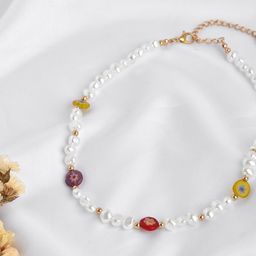 JOKER & WITCH White & Mustard Dene Flora Pearl Chain-image-45