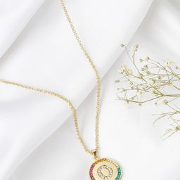 JOKER & WITCH Gold-Toned & Pink Alphabet O Gold-Plated Necklace-image-13