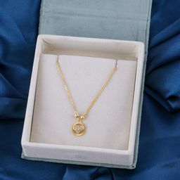 Brandsoon Gold-Toned & White Brass Gold-Plated Feather Chain-image-7