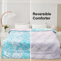 Supreme Home Collective Blue & Lavender AC Room 300 GSM Double Bed Comforter-image-76