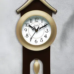 Attractionz Gold-Toned & White Round Contemporary Wall Clock-image-61