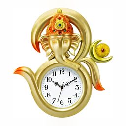 Attractionz Gold-Toned & White Round Textured Contemporary Wall Clock-image-82